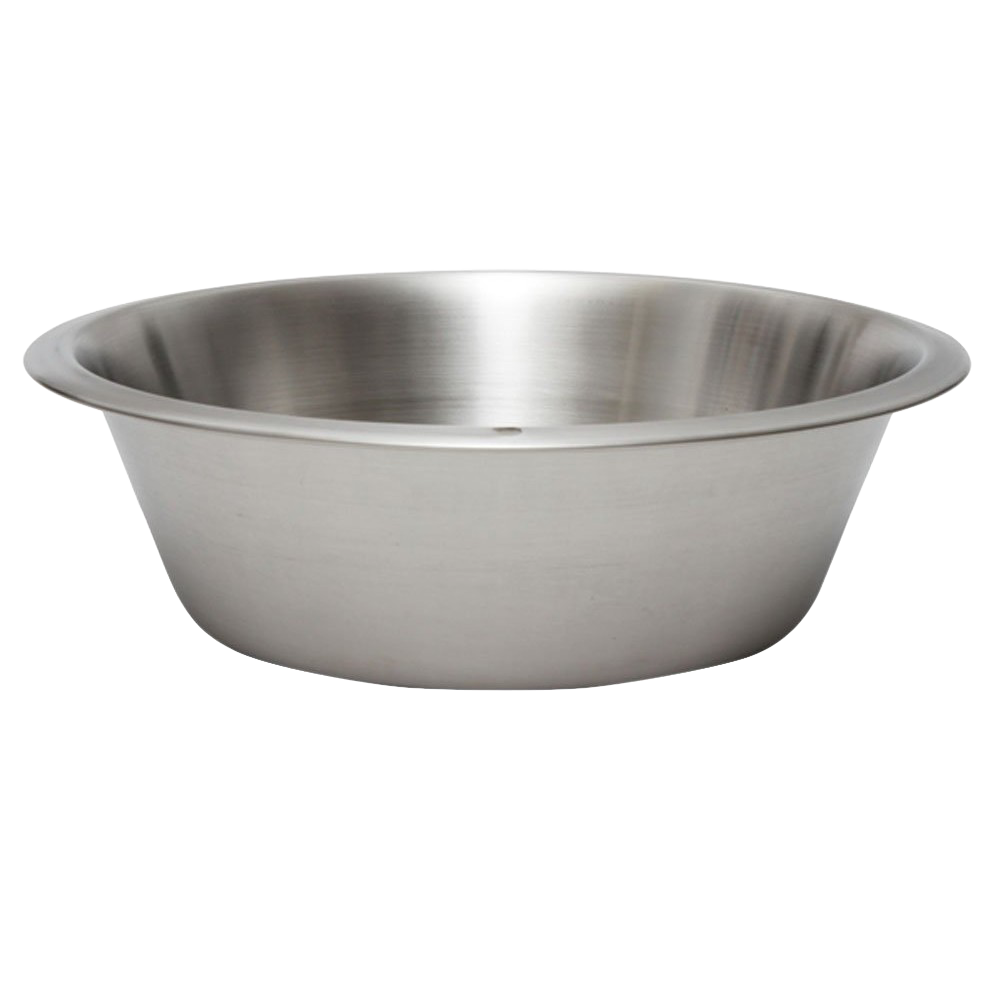 Round stainless steel dishpan with a flat base and rust-resistant finish, designed for versatile household and campsite use in Home & Decor, Household Cleaning, and Cleaning Utensils collections.