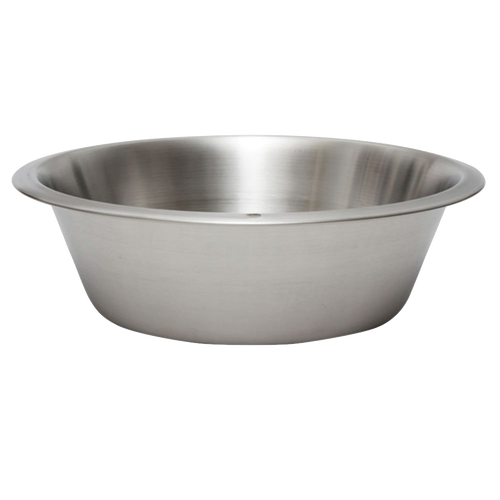 Round stainless steel dishpan with a flat base and rust-resistant finish, designed for versatile household and campsite use in Home & Decor, Household Cleaning, and Cleaning Utensils collections.