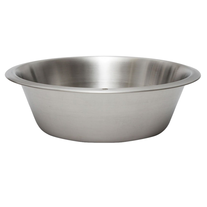Round stainless steel dishpan with a flat base and rust-resistant finish, designed for versatile household and campsite use in Home & Decor, Household Cleaning, and Cleaning Utensils collections.
