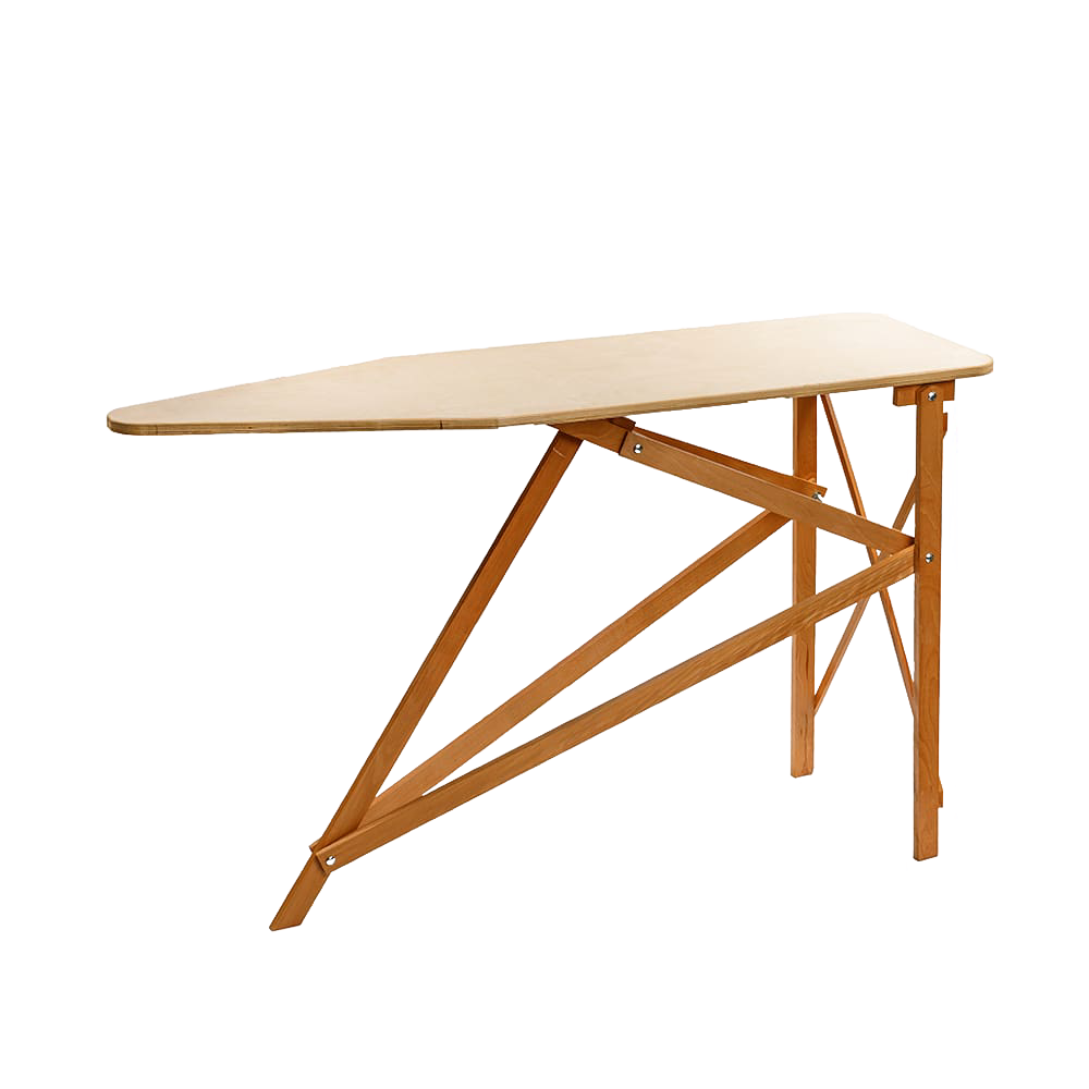 Handcrafted wooden ironing board with a sturdy maple and birch frame, showcasing Amish-made quality and durability, ideal for Home & Decor and Laundry Supplies collections.