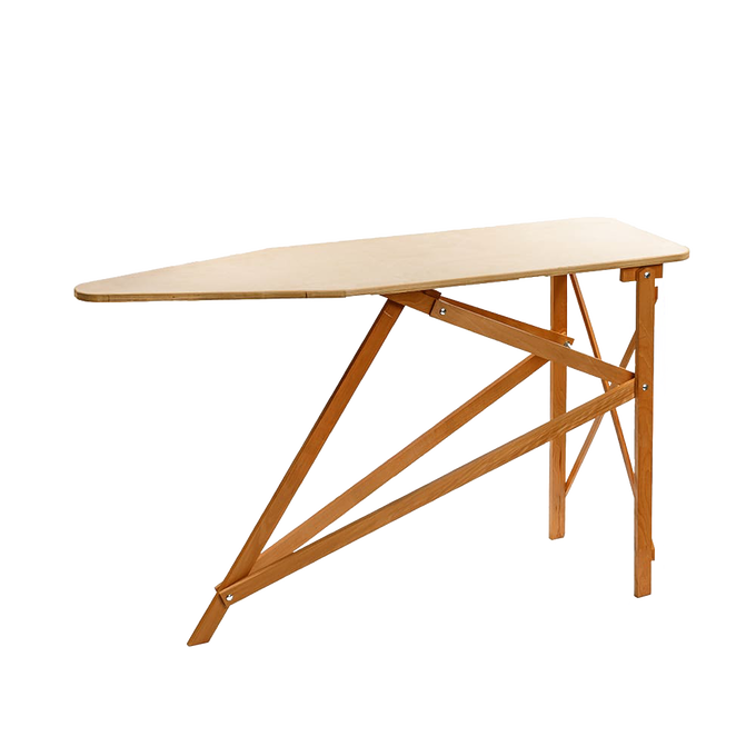 Handcrafted wooden ironing board with a sturdy maple and birch frame, showcasing Amish-made quality and durability, ideal for Home & Decor and Laundry Supplies collections.
