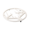 Round enamel trivet with antler design in white, featuring rubber feet for stability and heat protection, suitable for Kitchen & Food, Dinnerware, Storage and Serving, Best Sellers, and Promo Eligible collections.