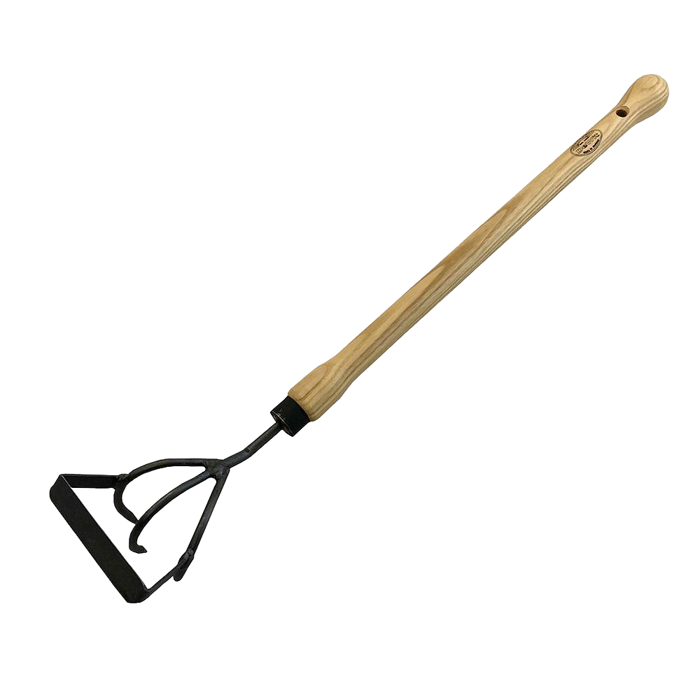 Handcrafted multi-purpose garden tool with a sustainably sourced ash wood handle and durable metal cultivator and weeder heads, ideal for Farm, Garden & Tool and Garden Accessories collections.