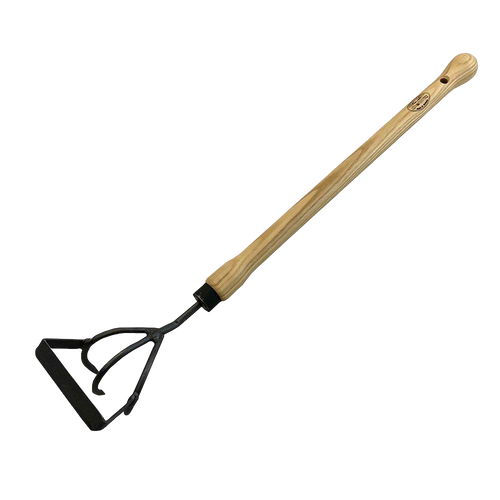 Handcrafted multi-purpose garden tool with a sustainably sourced ash wood handle and durable metal cultivator and weeder heads, ideal for Farm, Garden & Tool and Garden Accessories collections.