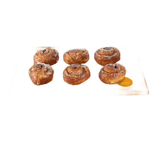Two commercial-grade non-stick silicone half-size baking mats in orange and green, holding six cinnamon rolls, ideal for Kitchen & Food, Cookware, and Baking Supplies collections.
