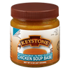 Jar of concentrated chicken soup base with brown lid and label highlighting gluten free, no MSG, and makes 10 quarts of stock, featured in Kitchen & Food and Pantry collections.