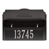 Handcrafted black and silver wall mount mailbox featuring a raised house number plate, designed to enhance curb appeal, made in USA, part of Home & Decor and Mailboxes collections.