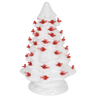 Unique handcrafted ceramic Christmas tree adorned with bright red cardinals and warm LED lights, ideal for adding cozy holiday charm in Home & Decor, Holiday Decor, Best Sellers, Promo Eligible collections.