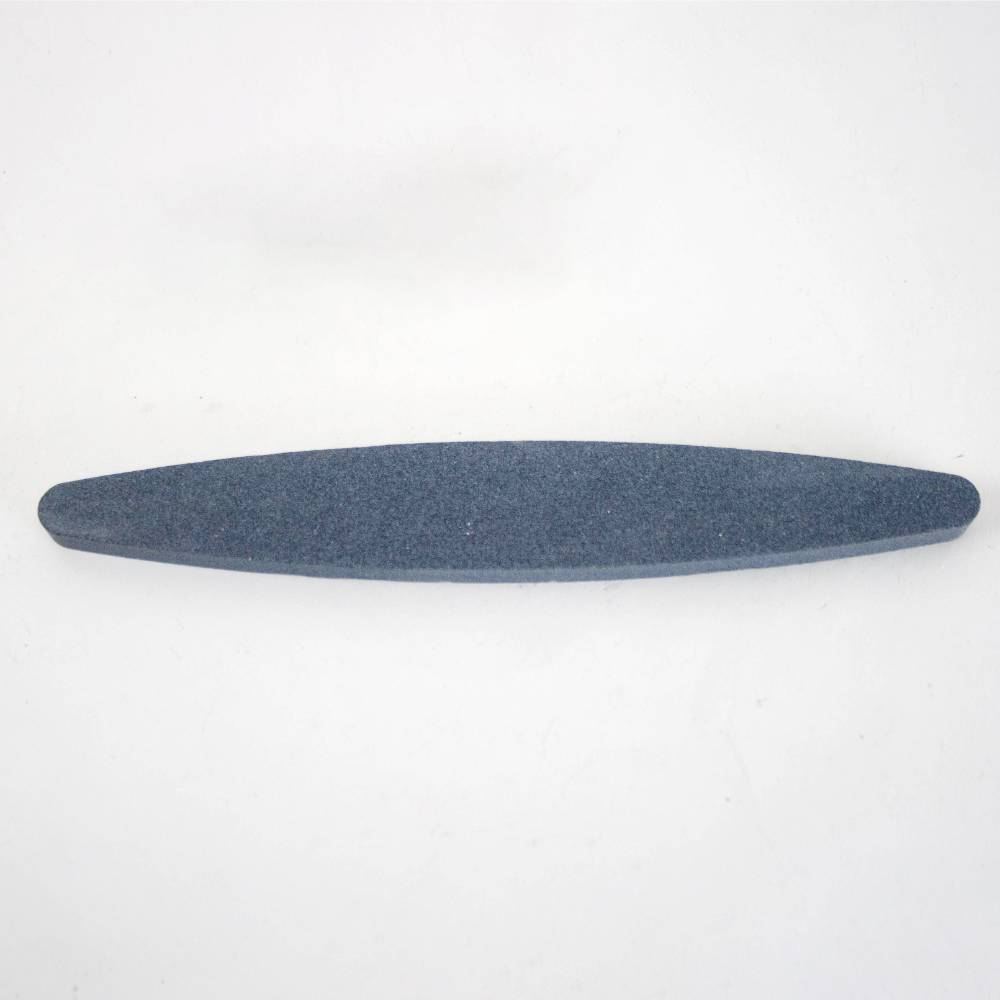 Elliptical-shaped crystolon whetstone with coarse 150 grit surface, designed for finishing and sharpening farm and garden tools, featured in Lawncare and Best Sellers collections.