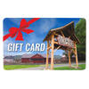 Lehman's store entrance with a large wooden sign under a blue sky, overlaid with bold white text reading Gift Card and a festive red ribbon bow, featured in Best Sellers.