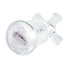 Clear acrylic salt mill shaped like a vintage faucet handle with visible sea salt inside, crafted for Kitchen & Food, Dinnerware, Storage and Serving, Best Sellers, and Promo Eligible collections.