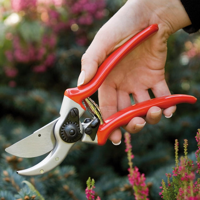 Spear & Jackson Razorsharp heavy-duty bypass pruners with ergonomic red handles and drop-forged blades, ideal for cutting thicker stems in Farm, Garden & Tool and Lawncare collections.