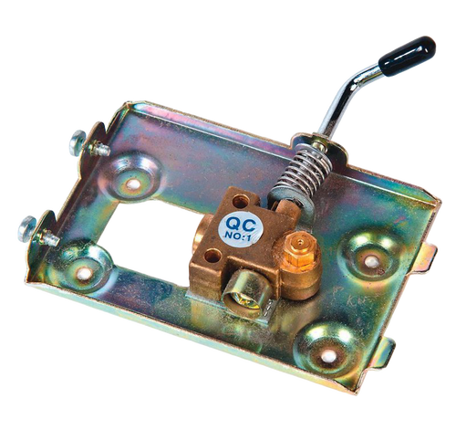 Metal wall plate assembly featuring a valve with propane orifice and control lever, designed for gas lights in Lamps & Lighting, Gas Lights, Best Sellers, and Promo Eligible collections.