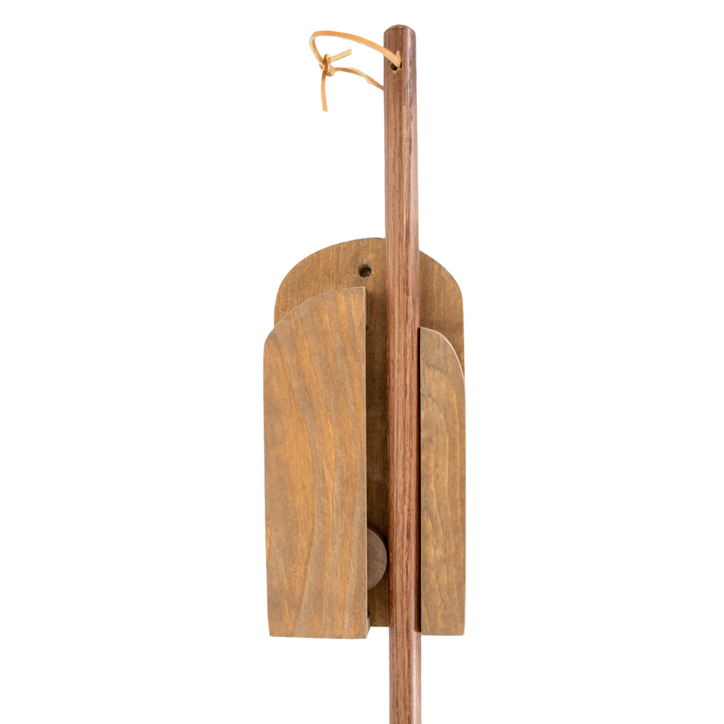 Handcrafted Amish made wooden wall broom holder with sliding ball mechanism for secure broom storage, featured in Home & Decor, Household Helpers, USA Made, and Best Sellers collections.