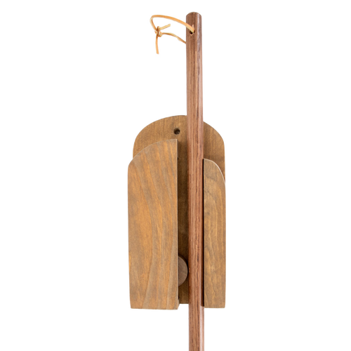 Handcrafted Amish made wooden wall broom holder with sliding ball mechanism for secure broom storage, featured in Home & Decor, Household Helpers, USA Made, and Best Sellers collections.