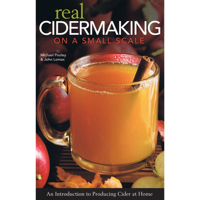 Clear guidebook cover showing a glass mug of spiced cider with a cinnamon stick, surrounded by apples and autumn leaves, ideal for Farm, Garden & Tool and Orchard collections.