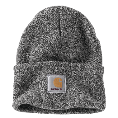 Handcrafted knit cuffed beanie in gray heather with branded patch, designed for warmth and durability, featured in Health & Wellness, Clothing and Accessories, and Best Sellers collections.
