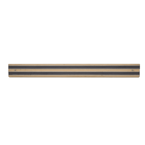 Handcrafted heavy-duty hardwood magnetic rack with dual strips for securely holding knives and tools, designed for kitchen and workspaces in Farm, Garden & Tool and Accessories collections.