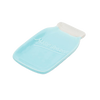 Light blue ceramic spoon rest shaped like a mason jar with embossed text, designed to catch drips and hold utensils, ideal for Kitchen & Food and Kitchen Accessories collections.