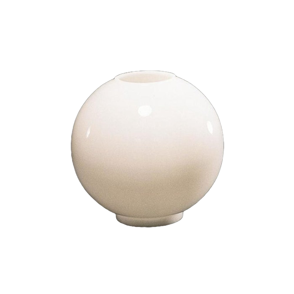 Smooth white opal glass ball lamp shade with round opening, crafted for oil lamps; ideal for Lamps & Lighting, Parts and Accessories, Lamp Shades, Best Sellers, Promo Eligible collections.