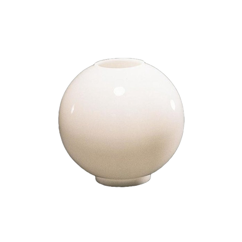 Smooth white opal glass ball lamp shade with round opening, crafted for oil lamps; ideal for Lamps & Lighting, Parts and Accessories, Lamp Shades, Best Sellers, Promo Eligible collections.