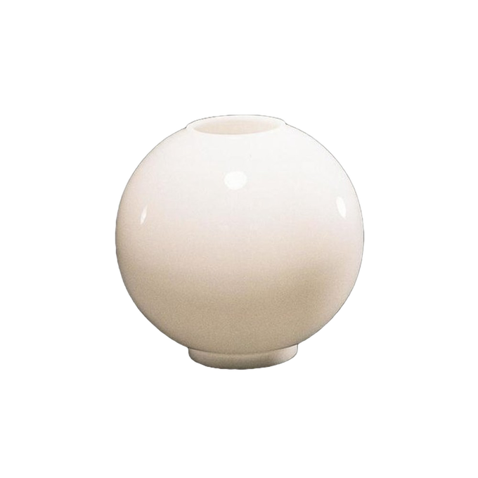 Smooth white opal glass ball lamp shade with round opening, crafted for oil lamps; ideal for Lamps & Lighting, Parts and Accessories, Lamp Shades, Best Sellers, Promo Eligible collections.