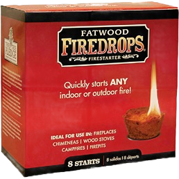 Box of handcrafted fire starters designed for quick fire lighting in fireplaces, wood stoves, and campfires, featured in Farm, Garden & Tool and Camping collections.