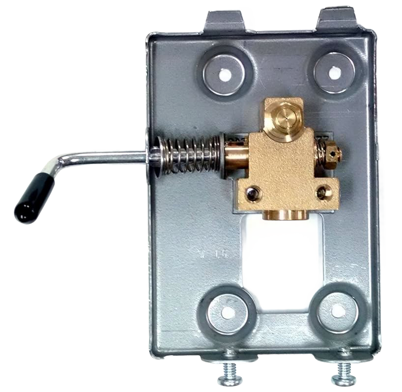 Metal wall plate assembly with brass valve and propane orifice, featuring a control lever, designed for lamps and gas lights in best sellers and promo eligible collections.