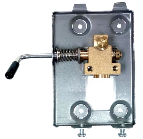 Metal wall plate assembly with brass valve and propane orifice, featuring a control lever, designed for lamps and gas lights in best sellers and promo eligible collections.