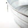 Close-up of a handcrafted sturdy steel low flat tub with durable wire handles, watertight and weather-resistant for versatile use in Home & Decor, Farm, Garden & Tool, Animal Care, and Household Helpers collections.