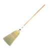 Handcrafted Amish made large corn straw broom with extra-long bristles and wooden handle, ideal for tough cleaning tasks in farm, garden, and household use.