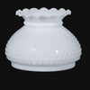 Handcrafted opal hobnail glass lamp shade with a ruffled edge, designed for lamps & lighting, parts and accessories, lamp shades, best sellers, and promo eligible collections.