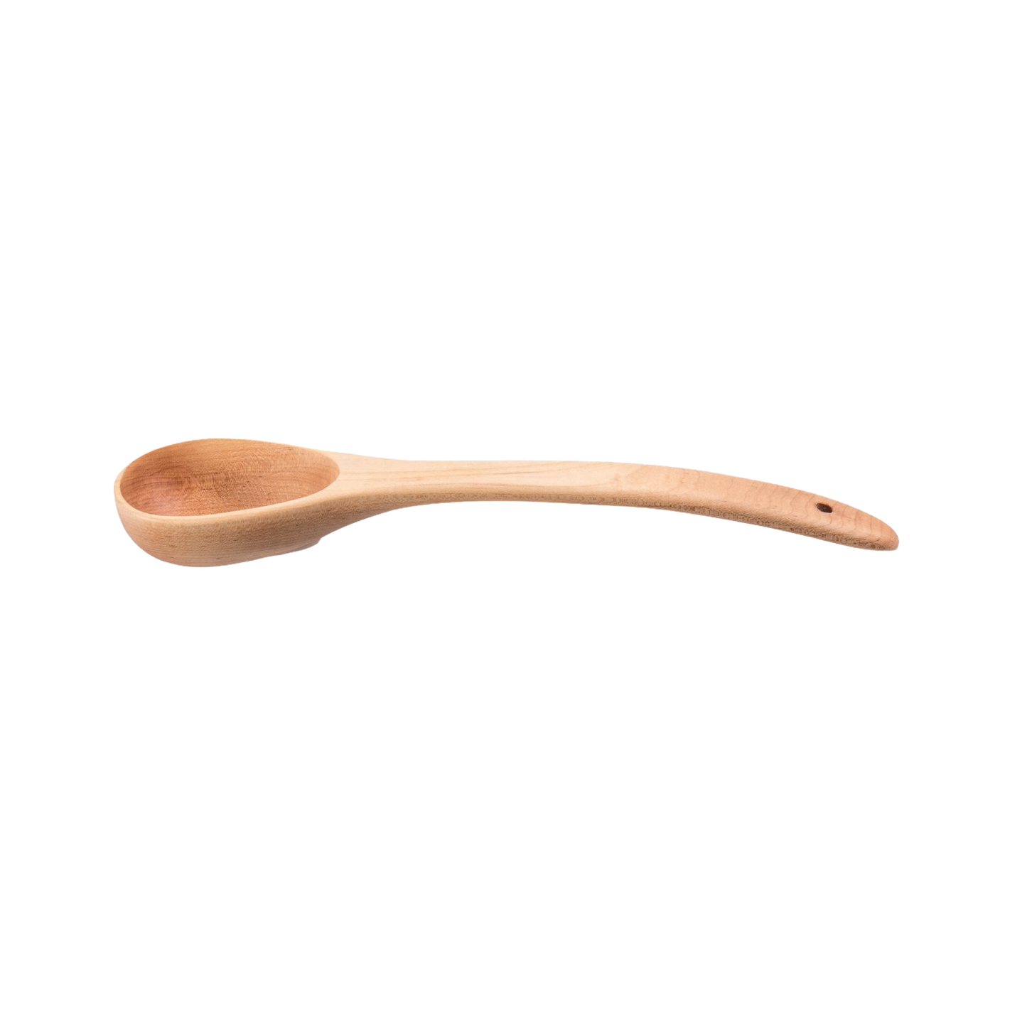 Handcrafted American Hard Maple wooden spoon with a smooth, deep bowl and ergonomic handle, perfect for stirring, mixing, and serving in Kitchen & Food and USA Made collections.