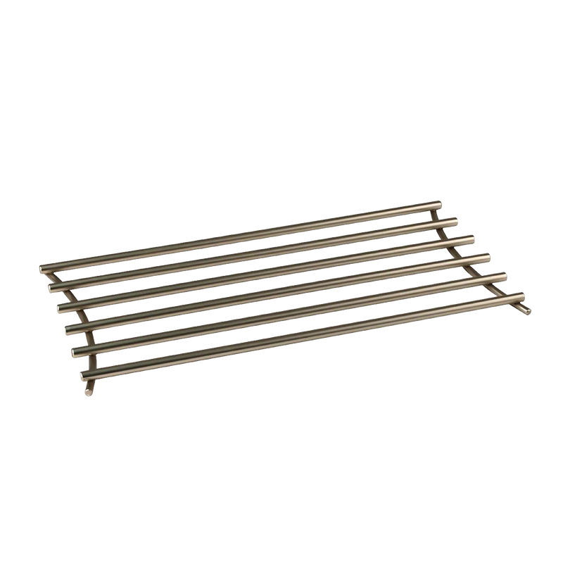 Steel trivet with rounded wires in a modern finish, designed to protect surfaces from hot cookware, featured in Kitchen & Food, Dinnerware, Kitchen Gadgets, and Storage and Serving collections.