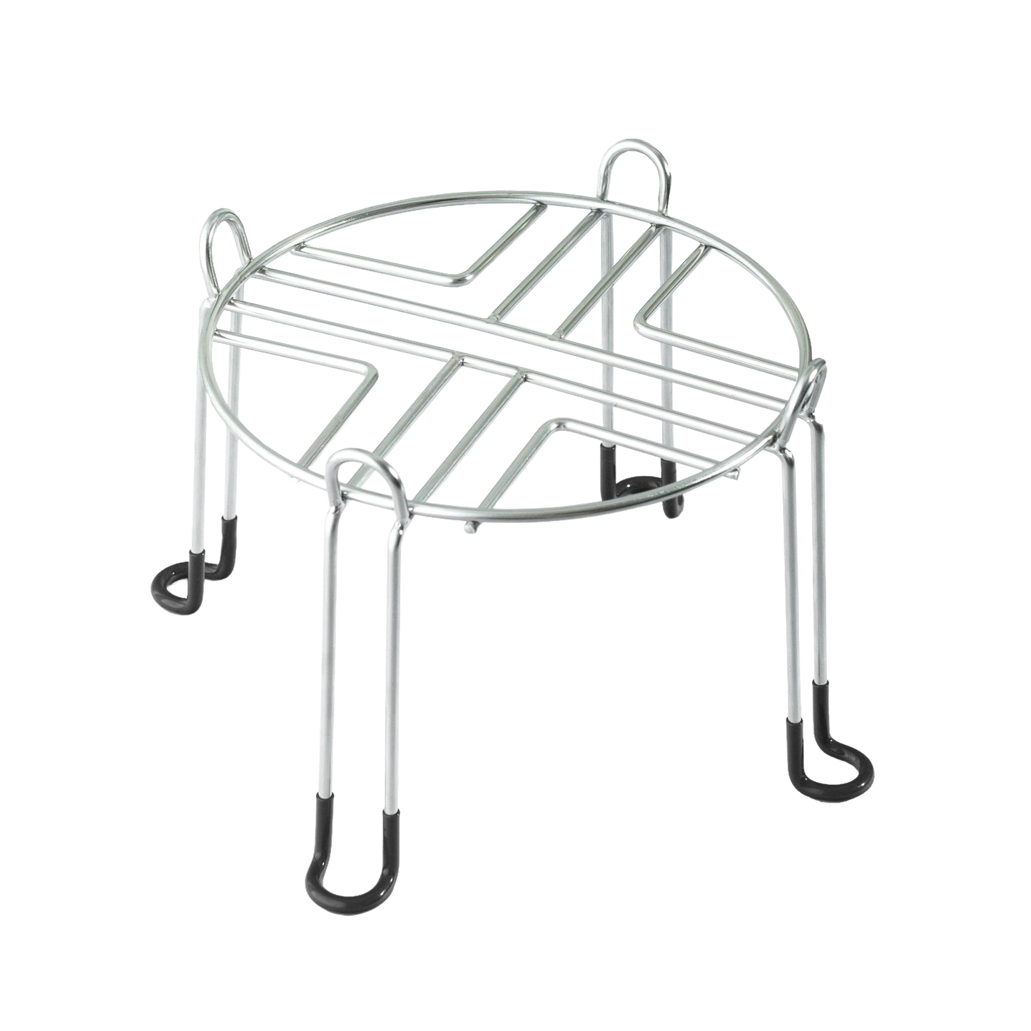 Compact stainless steel stand with protective rubber feet designed to elevate British Berkefeld gravity water filters, ideal for Appliances, Emergency Supplies, and Water Heating collections.