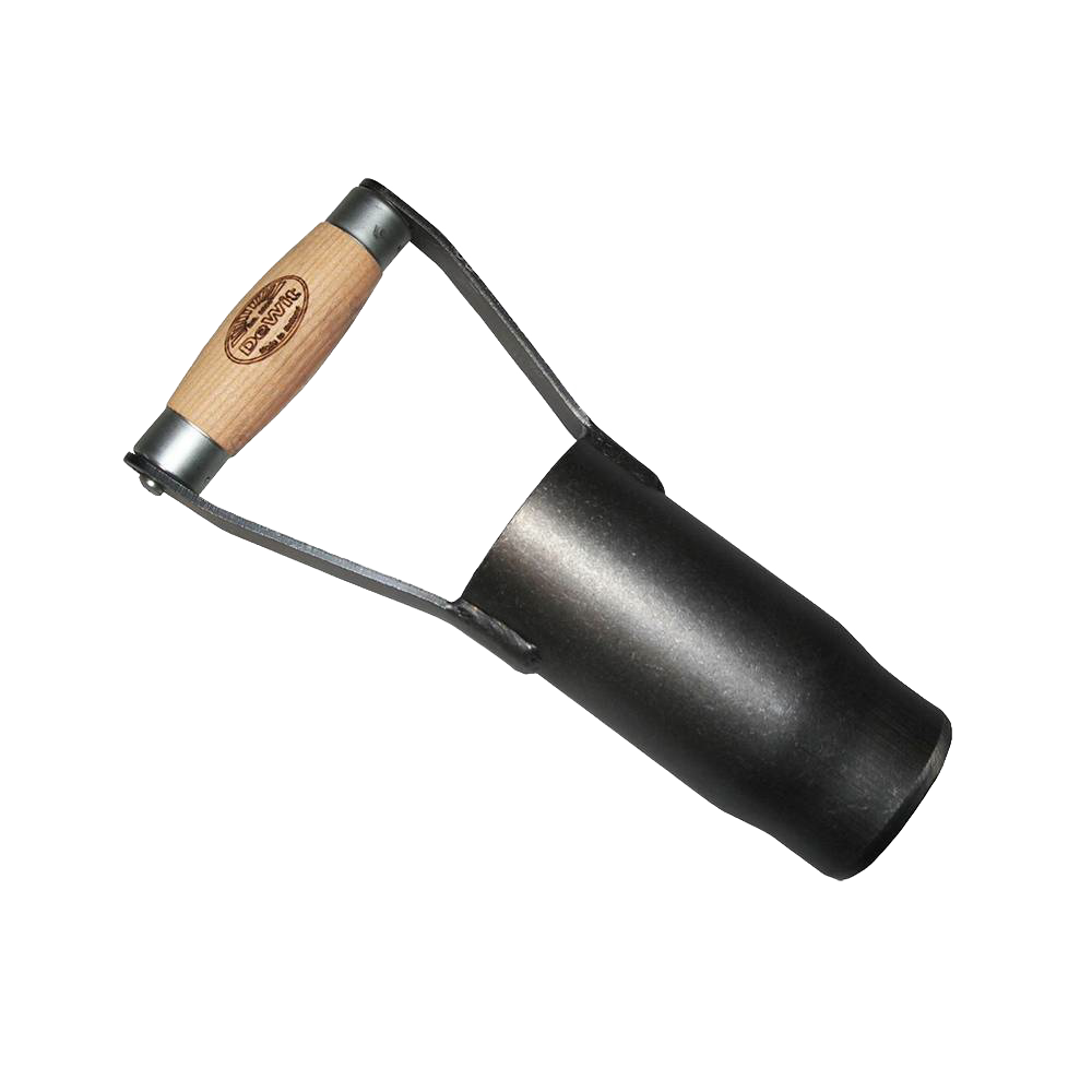 Handcrafted bulb planter with a durable steel cylinder and sustainably sourced ash wood handle, designed for easy soil cutting and planting in Farm, Garden & Tool and Garden Accessories collections.