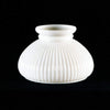 Handcrafted white ribbed glass lamp shade with opal finish, designed for oil lamps, suitable for Lamps & Lighting and Parts and Accessories collections.