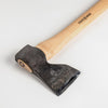 Handcrafted carpenter axe with a narrow, razor-sharp forged steel head and smooth wooden handle, designed for precision woodworking in farm, garden, and hardware tool collections.