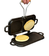 Lehman's Kitchen Compact Cast Iron Flip Griddle & Sandwich Press