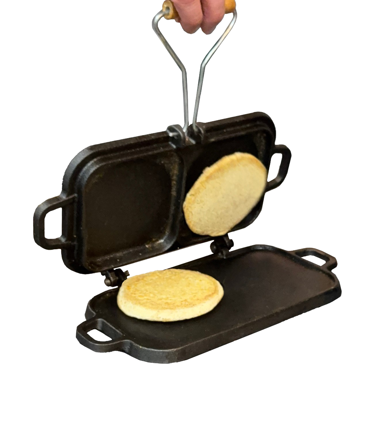 Lehman's Kitchen Compact Cast Iron Flip Griddle & Sandwich Press
