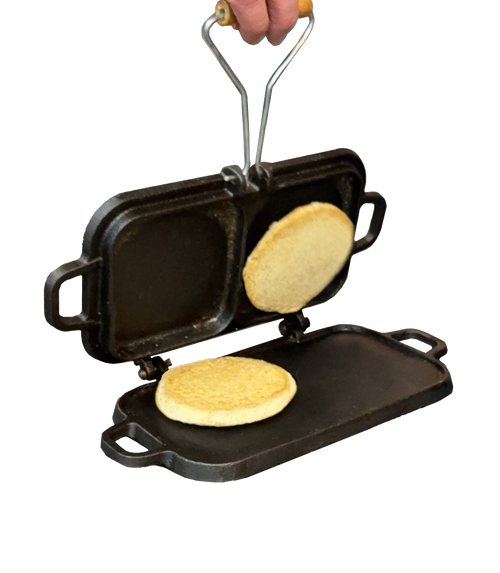 Lehman's Kitchen Compact Cast Iron Flip Griddle & Sandwich Press