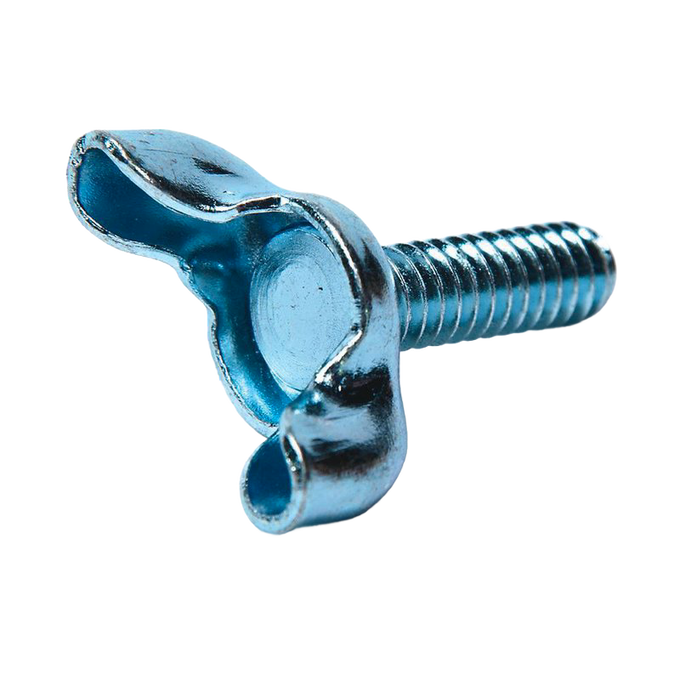 Metal winged thumb screw with threaded shaft designed as a replacement part, featured for use in Farm, Garden & Tool and Apple Harvest Supplies collections.