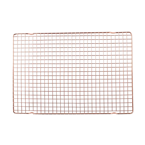 Handcrafted copper-plated steel cooling grid with a narrow square pattern and thin profile, ideal for Kitchen & Food, Cookware, Baking Supplies, Pots and Pans, Best Sellers, and Promo Eligible collections.