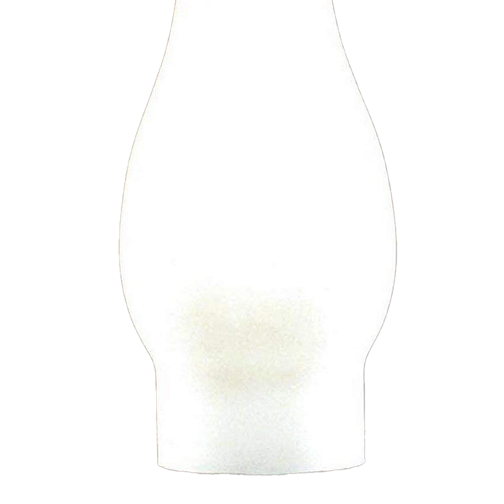 Frosted glass oil lamp chimney with a gently curved shape and 2-7/8 inch base, handcrafted for use in lamps and lighting, featured in parts and accessories and best sellers collections.