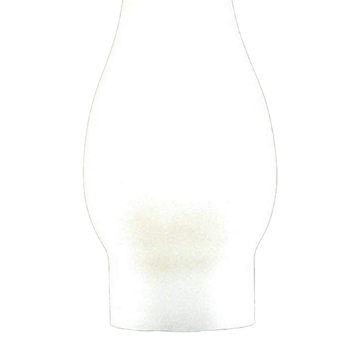 Frosted glass oil lamp chimney with a gently curved shape and 2-7/8 inch base, handcrafted for use in lamps and lighting, featured in parts and accessories and best sellers collections.