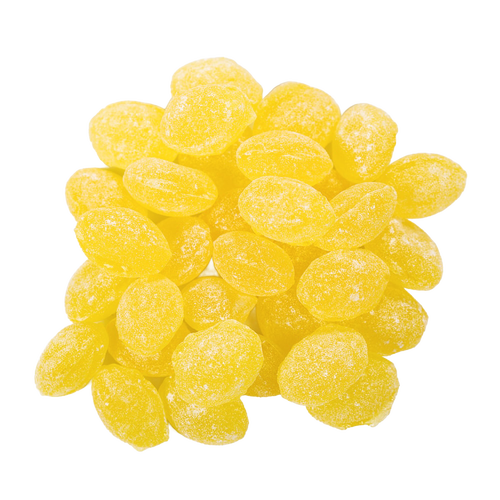 Pile of yellow sugared hard candies, handcrafted and made in the USA, featured in Kitchen & Food, Candy, USA Made, Best Sellers, and Promo Eligible collections.
