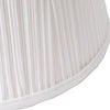 Close-up of a handcrafted white cloth pleated oil lamp shade with soft texture and neatly finished edge, featured in Lamps & Lighting and Parts and Accessories collections.