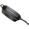 Handcrafted cast iron square skillet with pre-seasoned surface, ergonomic handle, and sturdy helper grip, ideal for Kitchen & Food, Cookware, Cast Iron, USA Made, Best Sellers, and Promo Eligible collections.