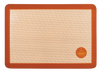 Large commercial-grade silicone baking mat with textured surface and orange trim, designed for durability and artisan baking, perfect for Kitchen & Food, Cookware, and Baking Supplies collections.
