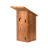 Handcrafted rustic well cover made from reclaimed wood with metal hinges and crescent moon cutout, Amish made in the USA, suitable for Home & Decor and Farm, Garden & Tool collections.